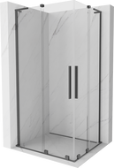 Mexen Velar L Duo cabine de douche coulissante 90 x 80 cm, transparent, métal noir - 871-090-080-02-03-95