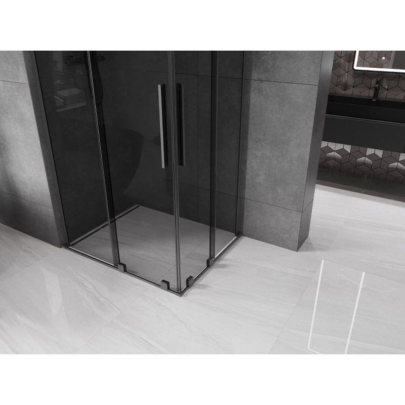 Mexen Velar L Duo cabine de douche coulissante 90 x 80 cm, graphite, gun metal - 871-090-080-02-43-95