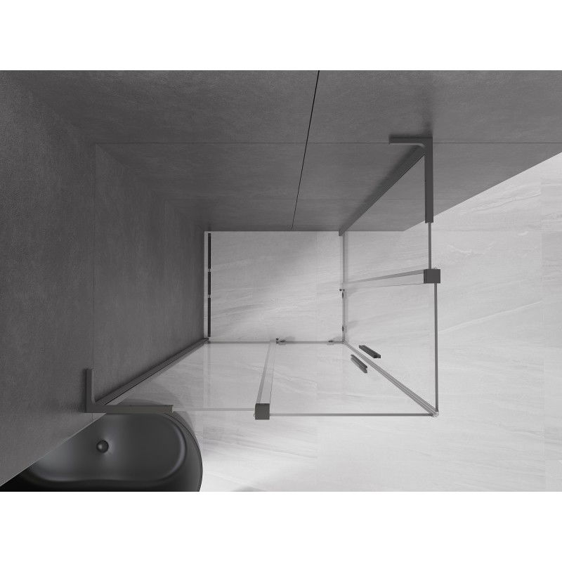 Mexen Velar L Duo cabine de douche coulissante 90 x 80 cm, transparent, métal canon - 871-090-080-02-03-95