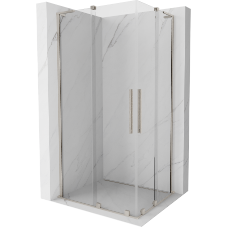 Mexen Velar L Duo cabine de douche coulissante 100 x 90 cm, transparent, nickel brossé - 871-100-090-02-03-97