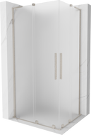 Mexen Velar L Duo cabine de douche coulissante 90 x 80 cm, givrée, nickel brossé - 871-090-080-02-33-97