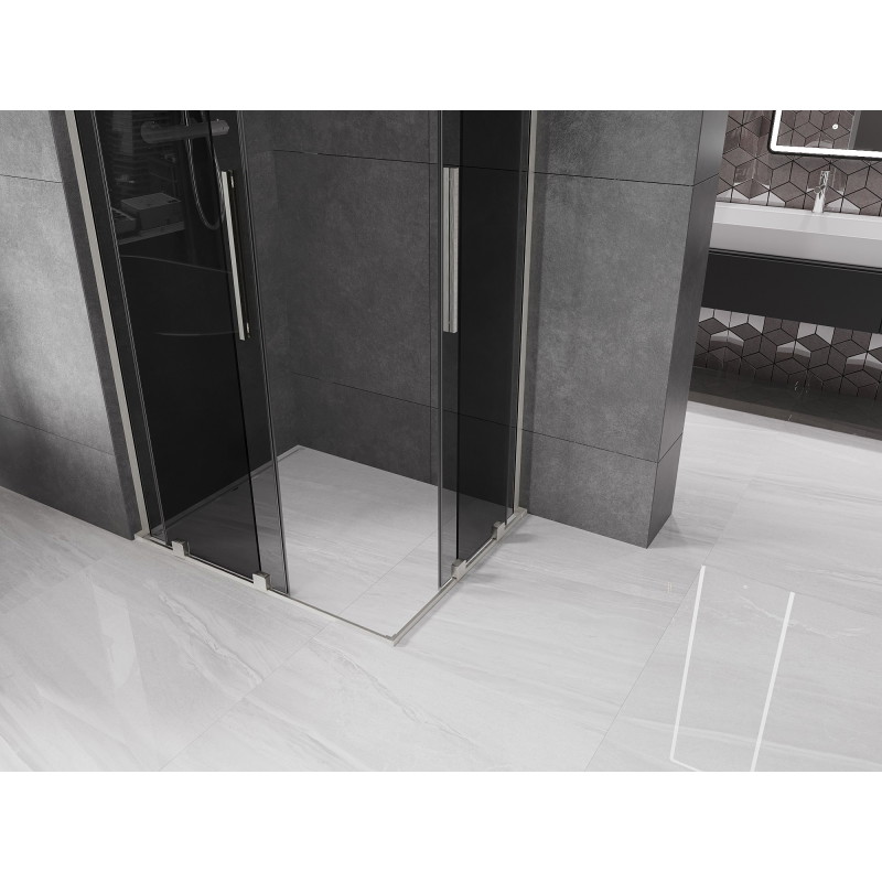 Mexen Velar L Duo cabine de douche coulissante 100 x 90 cm, graphite, nickel brossé - 871-100-090-02-43-97