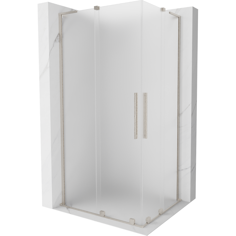 Mexen Velar L Duo cabine de douche coulissante 100 x 90 cm, givré, nickel brossé - 871-100-090-02-33-97