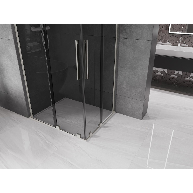 Mexen Velar L Duo cabine de douche coulissante 100 x 90 cm, graphite, nickel brossé - 871-100-090-02-43-97