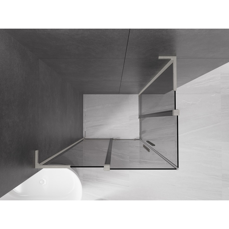 Mexen Velar L Duo cabine de douche coulissante 100 x 90 cm, graphite, nickel brossé - 871-100-090-02-43-97
