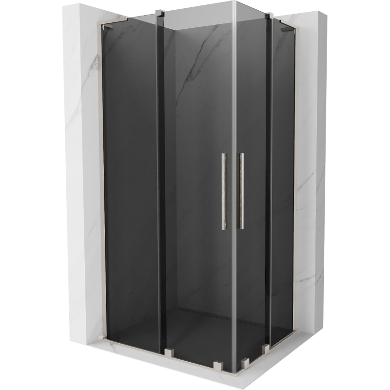 Mexen Velar L Duo cabine de douche coulissante 90 x 80 cm, graphite, nickel brossé - 871-090-080-02-43-97