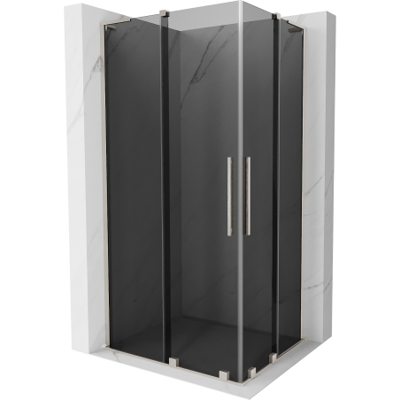 Mexen Velar L Duo cabine de douche coulissante 90 x 80 cm, graphite, nickel brossé - 871-090-080-02-43-97