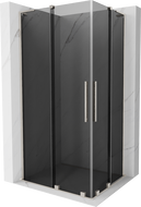 Mexen Velar L Duo cabine de douche coulissante 90 x 80 cm, graphite, nickel brossé - 871-090-080-02-43-97