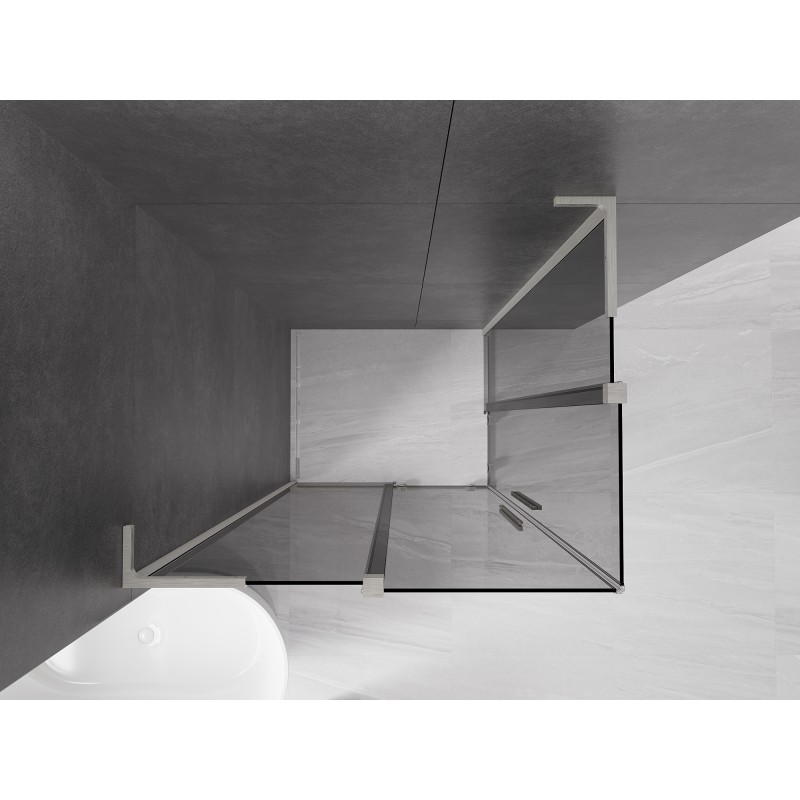 Mexen Velar L Duo cabine de douche coulissante 90 x 80 cm, graphite, nickel brossé - 871-090-080-02-43-97