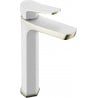 Mexen Lerma robinet de lavabo haut, Blanc/Or - 74310-25