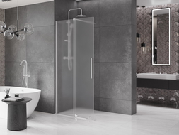 Mexen Velar paroi de douche coulissante Walk-in 70 x 200 cm, givrée 8 mm, chrome - 871-070-000-33-01