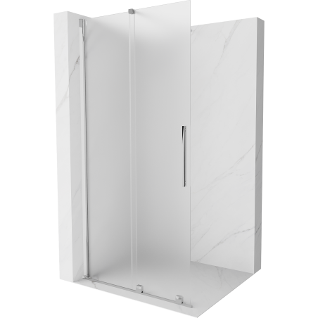 Mexen Velar paroi de douche rabattable Walk-in 85 x 200 cm, verre dépoli 8 mm, chrome - 871-085-000-33-01