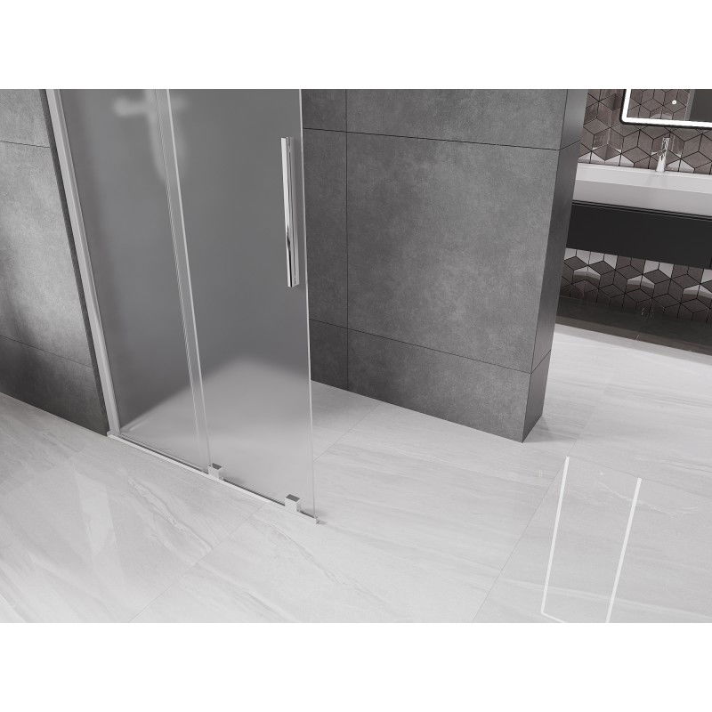 Mexen Velar paroi de douche coulissante Walk-in 80 x 200 cm, givre 8 mm, chrome - 871-080-000-33-01