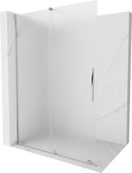 Mexen Velar paroi de douche coulissante Walk-in 140 x 200 cm, givrée 8 mm, chrome - 871-140-000-33-01