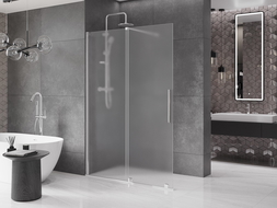 Mexen Velar paroi de douche coulissante Walk-in 150 x 200 cm, givre 8 mm, chrome - 871-150-000-33-01