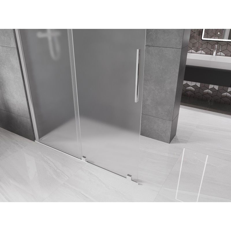 Mexen Velar paroi de douche coulissante Walk-in 130 x 200 cm, givre 8 mm, chrome - 871-130-000-33-01