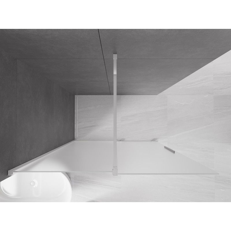 Mexen Velar paroi de douche coulissante Walk-in 150 x 200 cm, givre 8 mm, chrome - 871-150-000-33-01