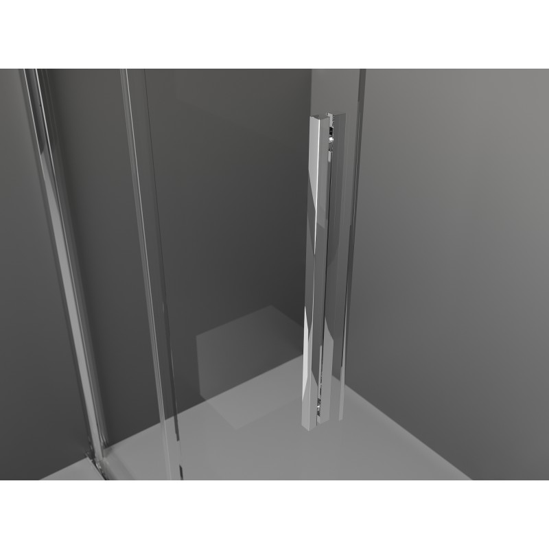 Mexen Velar paroi de douche coulissante Walk-in 110 x 200 cm, graphite 8 mm, chrome - 871-110-000-43-01