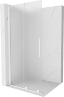 Mexen Velar paroi de douche coulissante Walk-in 110 x 200 cm, givré 8 mm, blanche - 871-110-000-33-20