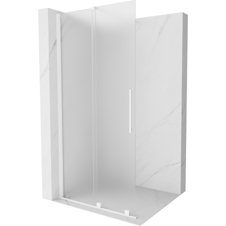 Mexen Velar paroi de douche coulissante Walk-in 90 x 200 cm, verre dépoli 8 mm, blanche - 871-090-000-33-20