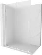 Mexen Velar paroi de douche coulissante Walk-in 150 x 200 cm, givre 8 mm, blanc - 871-150-000-33-20