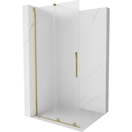 Mexen Velar paroi de douche rétractable Walk-in 75 x 200 cm, verre dépoli 8 mm, doré - 871-075-000-33-50