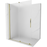 Mexen Velar paroi de douche pliable Walk-in 160 x 200 cm, givrée 8 mm, dorée - 871-160-000-33-50