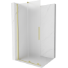 Mexen Velar paroi de douche rétractable Walk-in 100 x 200 cm, verre givré 8 mm, finition dorée brossée - 871-100-000-33-55