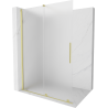 Paroi de douche Mexen Velar Walk-in extensible 160 x 200 cm, verre dépoli 8 mm, finition en laiton brossé - 871-160-000-33-55