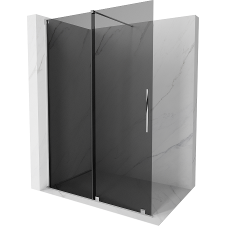 Mexen Velar paroi de douche coulissante Walk-in 140 x 200 cm, graphite 8 mm, chrome - 871-140-000-43-01