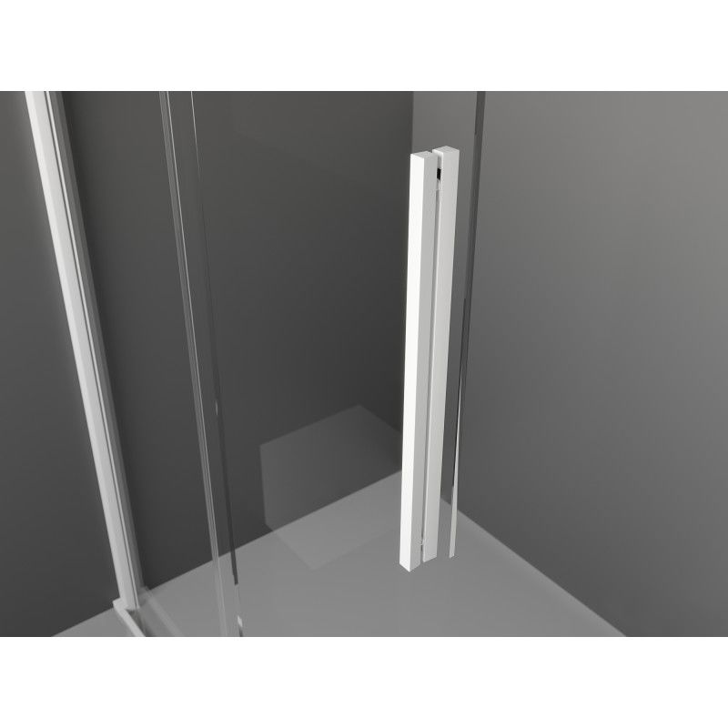 Mexen Velar paroi de douche coulissante Walk-in 70 x 200 cm, graphite 8 mm, blanc - 871-070-000-43-20