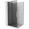 Mexen Velar paroi de douche extensible Walk-in 100 x 200 cm, graphite 8 mm, blanc - 871-100-000-43-20