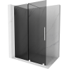 Mexen Velar paroi de douche coulissante Walk-in 140 x 200 cm, graphite 8 mm, blanc - 871-140-000-43-20