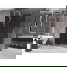 Mexen Velar paroi de douche coulissante Walk-in 140 x 200 cm, graphite 8 mm, blanc - 871-140-000-43-20