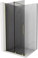 Paroi de douche Mexen Velar extensible Walk-in 85 x 200 cm, graphite 8 mm, doré - 871-085-000-43-50