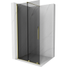Paroi de douche Mexen Velar extensible Walk-in 100 x 200 cm, graphite 8 mm, dorée - 871-100-000-43-50