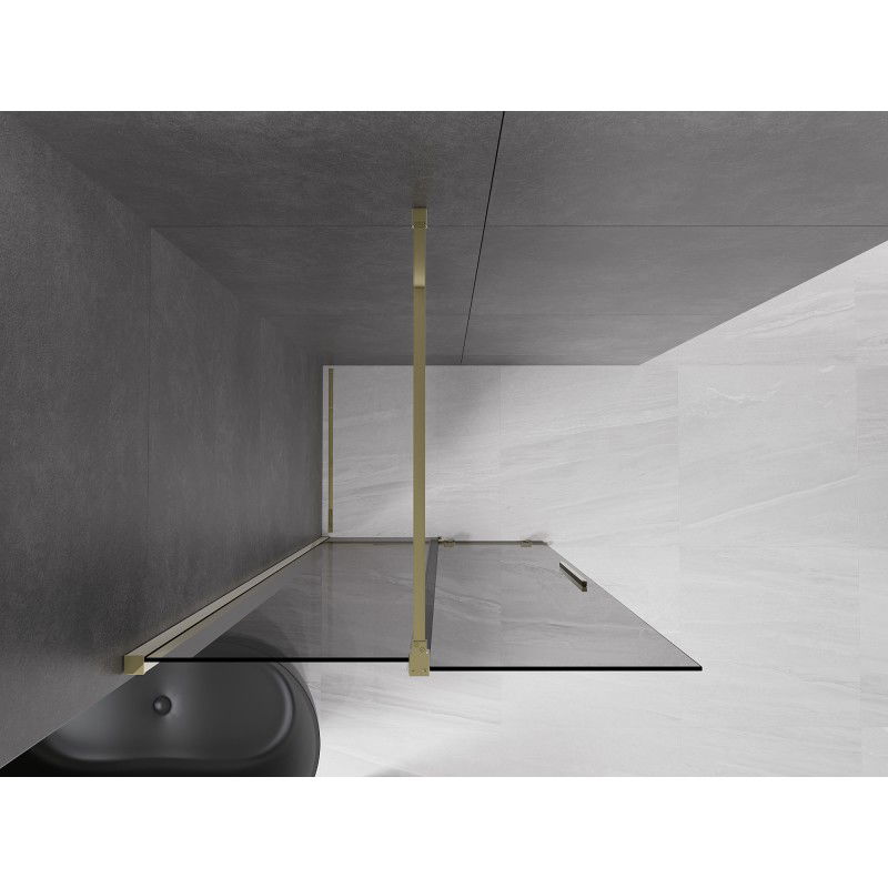 Mexen Velar paroi de douche coulissante Walk-in 90 x 200 cm, graphite 8 mm, or - 871-090-000-43-50