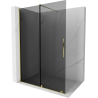 Mexen Velar paroi de douche pliante Walk-in 150 x 200 cm, graphite 8 mm, doré - 871-150-000-43-50