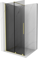 Mexen Velar paroi de douche rétractable Walk-in 100 x 200 cm, graphite 8 mm, finition dorée - 871-100-000-43-55