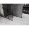 Mexen Velar Paroi de douche coulissante Walk-in 90 x 200 cm, graphite 8 mm, brossé doré - 871-090-000-43-55