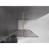 Mexen Velar Paroi de douche coulissante Walk-in 90 x 200 cm, graphite 8 mm, brossé doré - 871-090-000-43-55