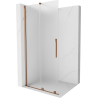 Mexen Velar paroi de douche coulissante Walk-in 80 x 200 cm, verre givré 8 mm, or rose - 871-080-000-33-60