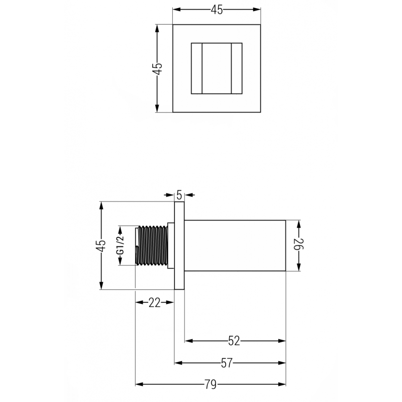 Mexen Cube support de douche, doré - 79350-50