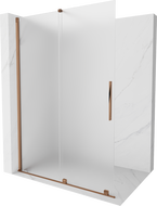 Mexen Velar paroi de douche coulissante Walk-in 140 x 200 cm, verre dépoli 8 mm, or rose - 871-140-000-33-60