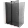 Mexen Velar paroi de douche rétractable Walk-in 130 x 200 cm, graphite 8 mm, or rose - 871-130-000-43-60