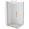 Mexen Velar paroi de douche pliante Walk-in 90 x 200 cm, verre dépoli 8 mm, laiton brossé - 871-090-000-33-65