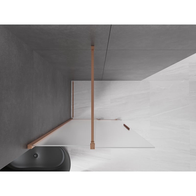Mexen Velar paroi de douche coulissante Walk-in 120 x 200 cm, verre dépoli 8 mm, cuivre brossé - 871-120-000-33-65