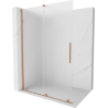 Mexen Velar paroi de douche coulissante Walk-in 140 x 200 cm, verre dépoli 8 mm, laiton brossé - 871-140-000-33-65