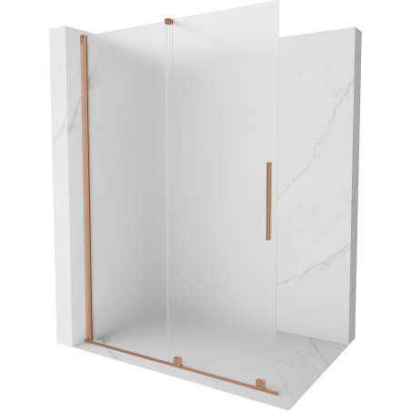 Panneau de douche Mexen Velar coulissant Walk-in 160 x 200 cm, verre dépoli 8 mm, laiton brossé - 871-160-000-33-65