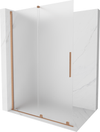 Mexen Velar paroi de douche coulissante Walk-in 160 x 200 cm, givrée 8 mm, cuivre brossé - 871-160-000-33-65